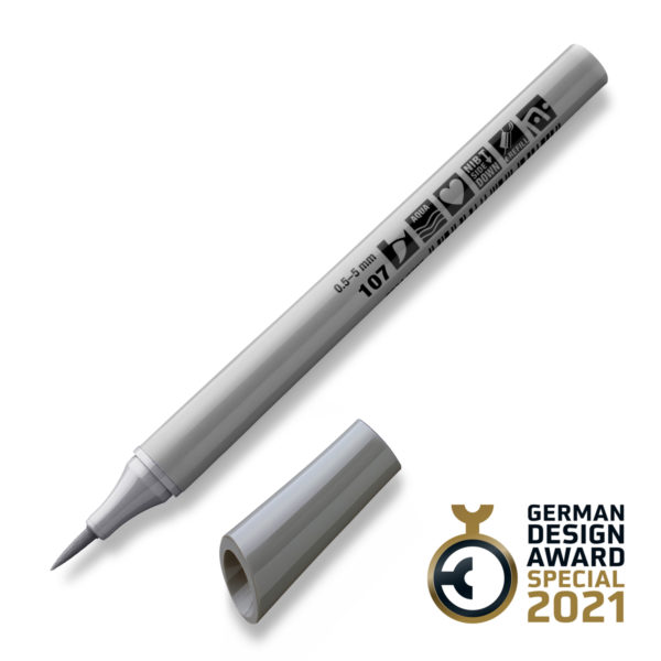 107 grey FineOne Art Brush pen - Neuland & Inky Thinking UK
