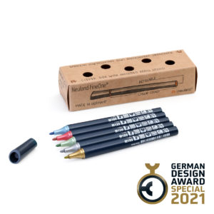 Sustainable Christmas Gift - FineOne metallic round nib pen pack of 5 - sold by Inky Thinking UK on behalf of Neuland Germany