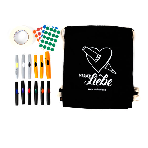 Product image of Meeting leaders midi kit, including outliner and marker pens, artist tape and voting dots - sold by Inky Thinking UK as official Neuland reseller