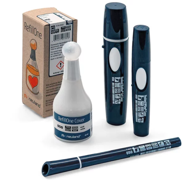 Ink RefillOne white cover permanent ink for Neuland pens sold via Inky Thinking UK